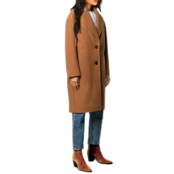 ▪︎SOLD▪︎Banana Republic Womens Wool Blend Chestnut Double Face Top Coat Sz XL - Picture 2 of 10